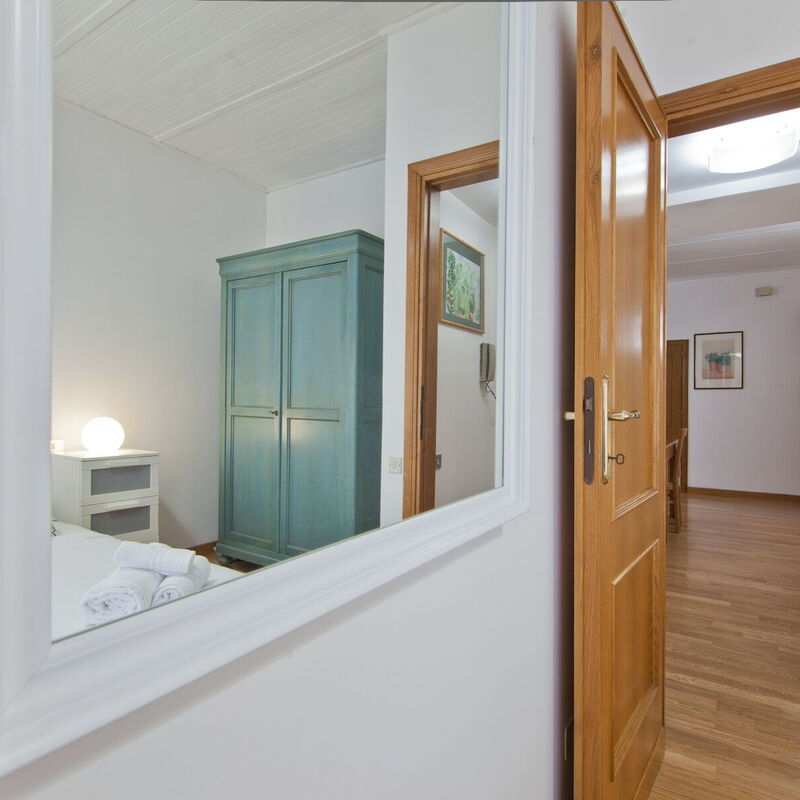 Flaminia: Bedroom with bathroom ensuite . The bedroom and bathroom face an internal street.