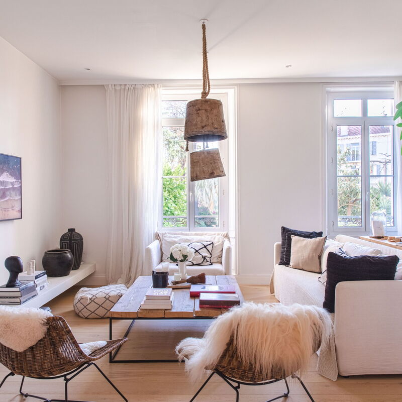 Appartement Design 5* Terrasse Parking Cannes: Living Room