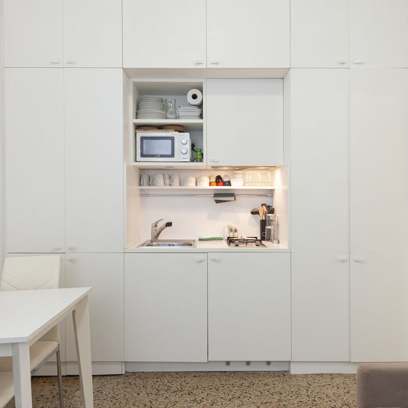 Residence Santa Marta: Cuisine, Salle à manger, Salon