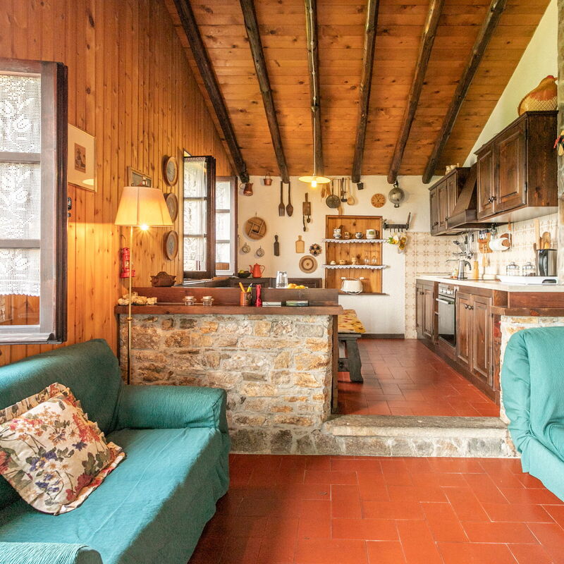 Chalet Bodone: Dining Room, Kitchen, Living Room