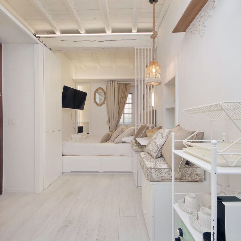 Vicolo del Bologna in Trastevere: Camera da letto, Cucina, Soggiorno